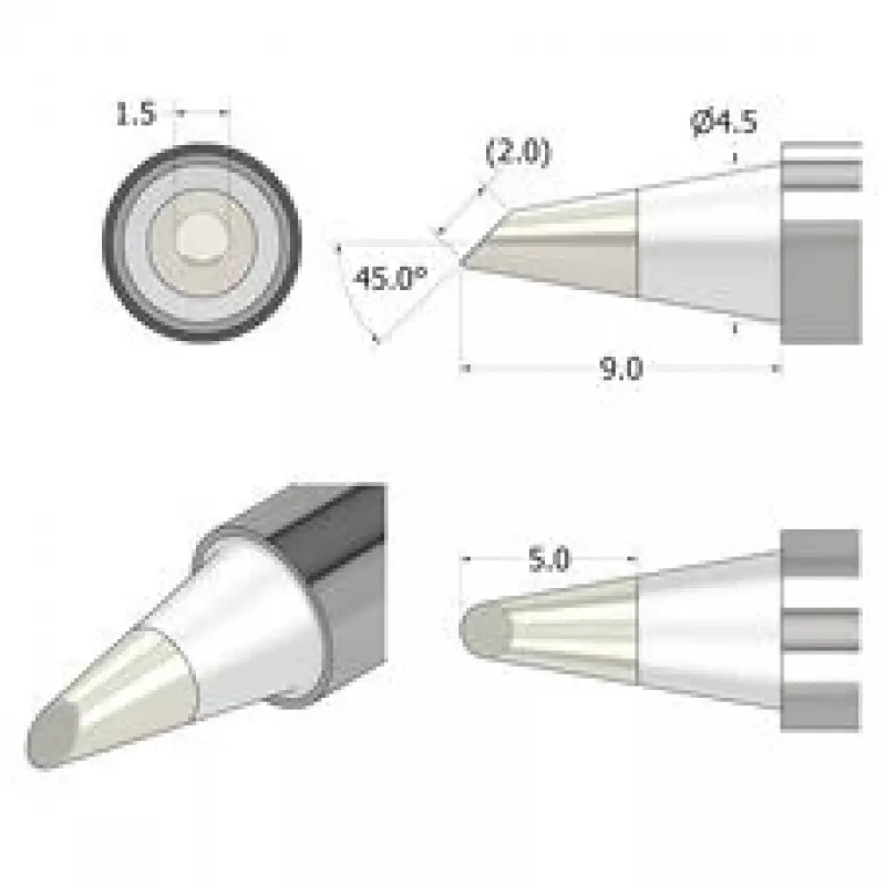 iFixit FixHub Soldeerpunt conisch-beitelförmig 1,5 mm zilver