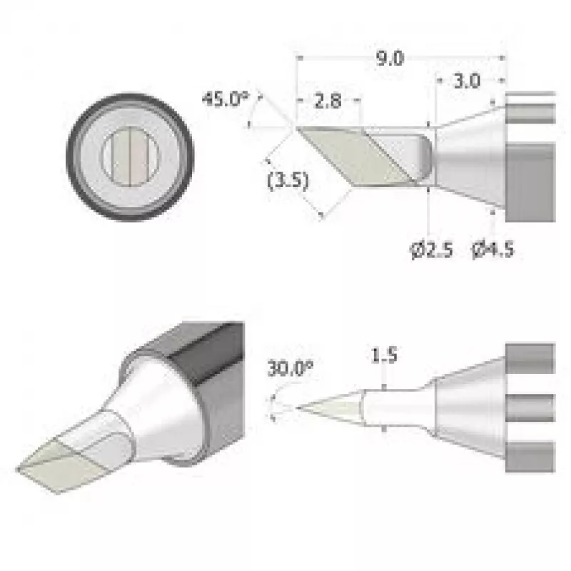 iFixit FixHub soldeerpunt mes 2,5 mm zilver