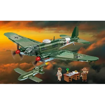 COBI Heinkel HE 111 H-22 met V1-vliegbom bouwstenen-set 927 onderdelen