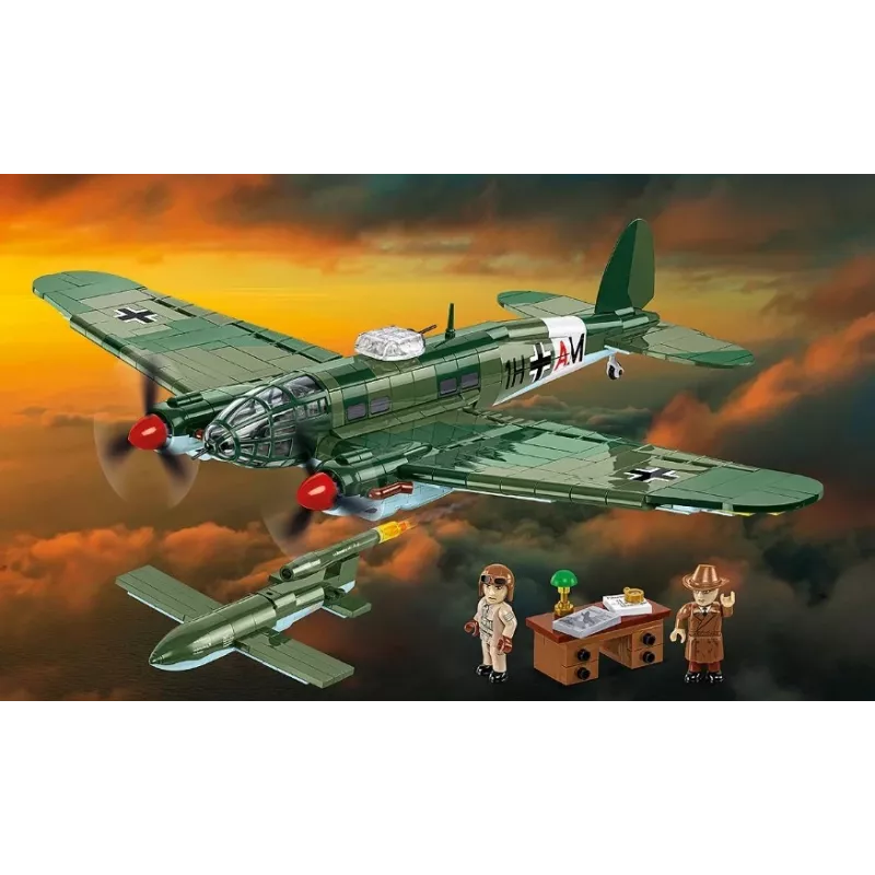COBI Heinkel HE 111 H-22 met V1-vliegbom bouwstenen-set 927 onderdelen