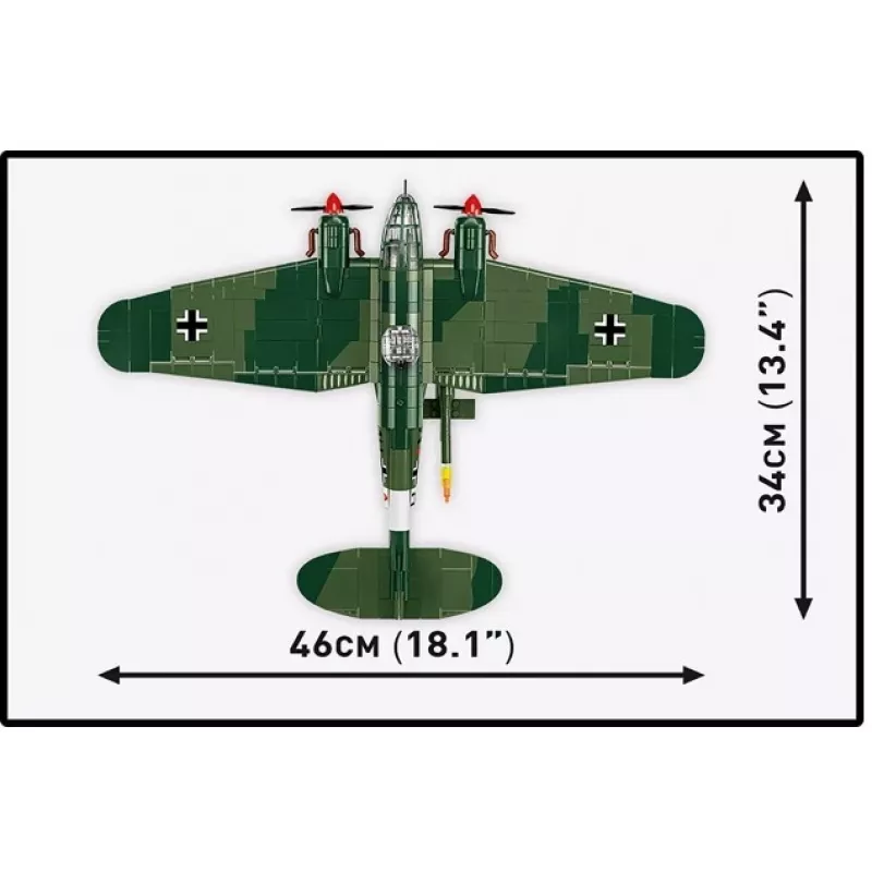 COBI Heinkel HE 111 H-22 met V1-vliegbom bouwstenen-set 927 onderdelen
