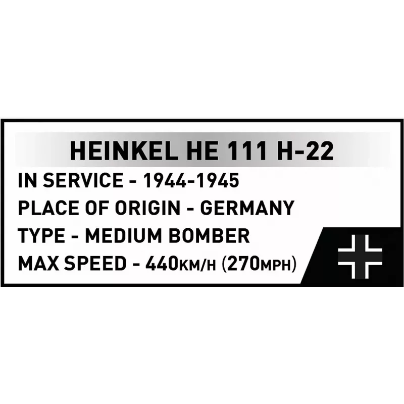 COBI Heinkel HE 111 H-22 met V1-vliegbom bouwstenen-set 927 onderdelen