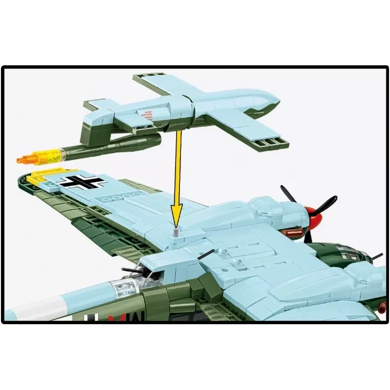 COBI Heinkel HE 111 H-22 met V1-vliegbom bouwstenen-set 927 onderdelen