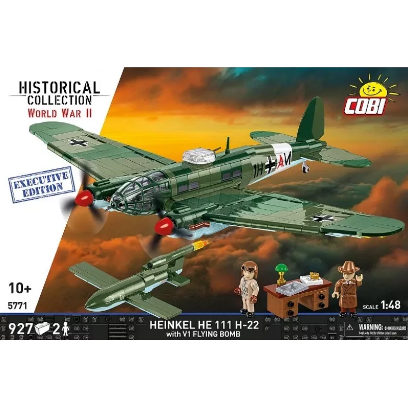 COBI Heinkel HE 111 H-22 met V1-vliegbom bouwstenen-set 927 onderdelen
