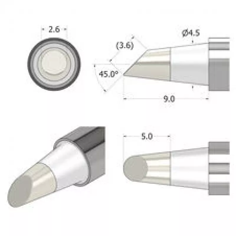 iFixit FixHub soldeerpunt conisch-beitelförmig 2,6 mm zilver