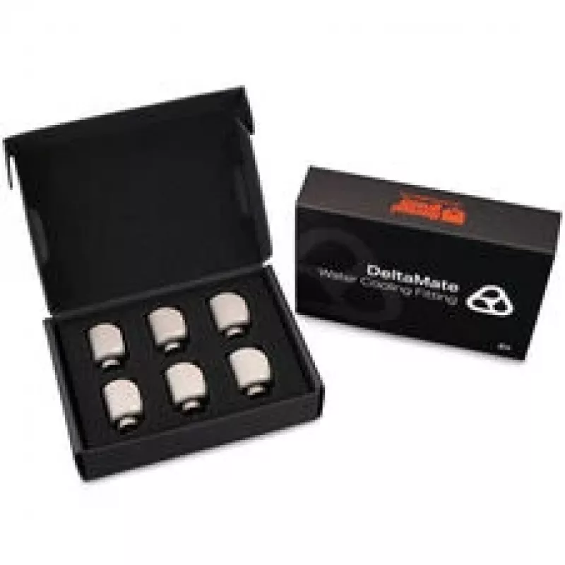 Thermal Grizzly DeltaMate rotary fitting - 90°, mat nikkel, 6-pack