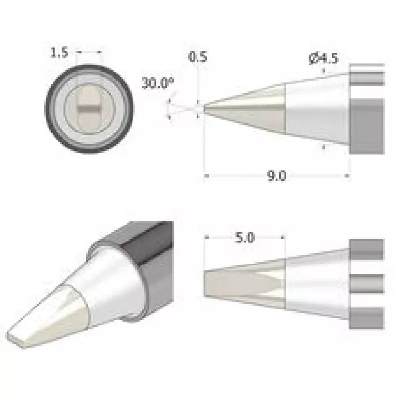 iFixit FixHub soldeerpunt beitel 1,5 mm zilver
