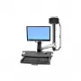Ergotron StyleView Sit-Stand Combo System met werkblad en kleine zwarte CPU-houder