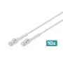 DIGITUS CAT 6A F-FTP haakse patchkabel, koper, 0,5 m, grijs, 10-pack