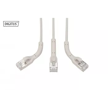 DIGITUS CAT 6A F-FTP haakse patchkabel, koper, 2 m, grijs, 10 stuks