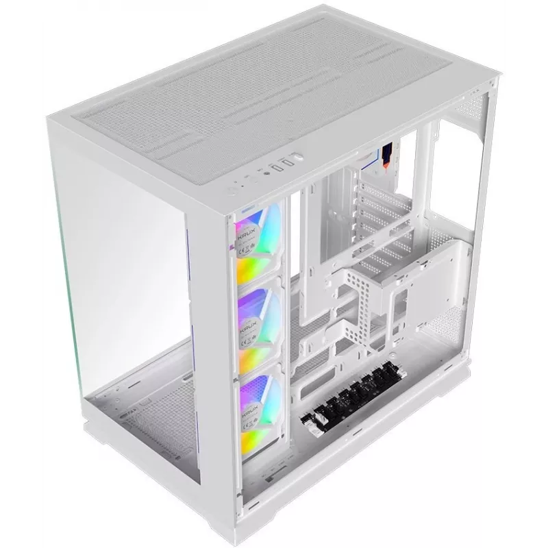 Krux Atron White Mid-Tower PC-behuizing met gehard glas