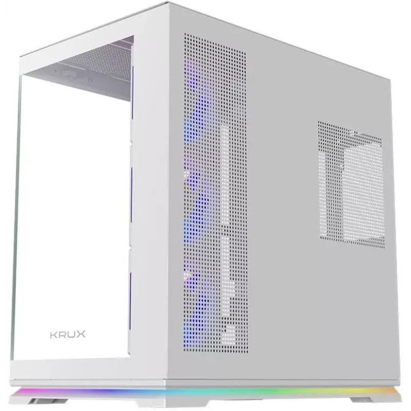 Krux Atron White Mid-Tower PC-behuizing met gehard glas