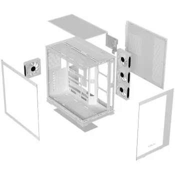 Krux Atron White Mid-Tower PC-behuizing met gehard glas