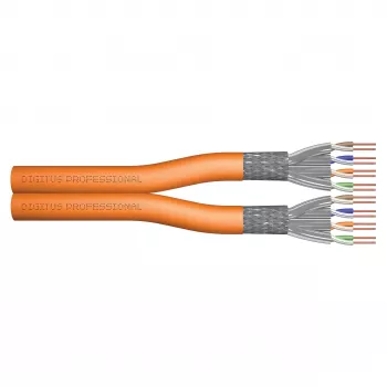 DIGITUS CAT 7 S/FTP installatiekabel, duplex, 500 m, LSZH, B2ca-s1a,d0,a1, oranje