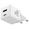 Baseus Palm 20W USB-C + USB-A wandlader, wit