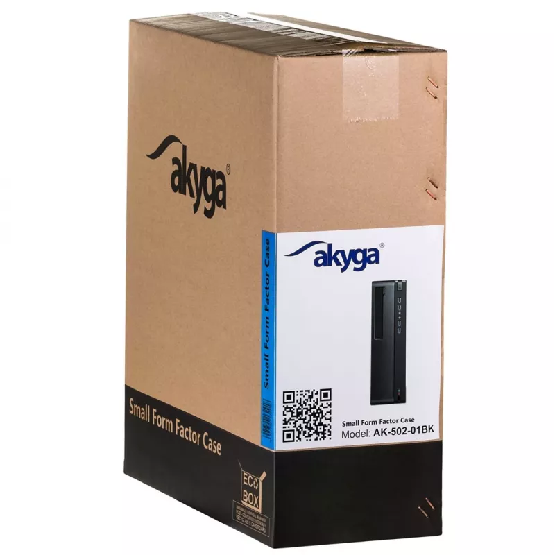 Akyga AK-502-02BK SFF-pc-behuizing, Micro-ATX / Mini-ITX, 2x USB 3.0, zonder voeding, zwart