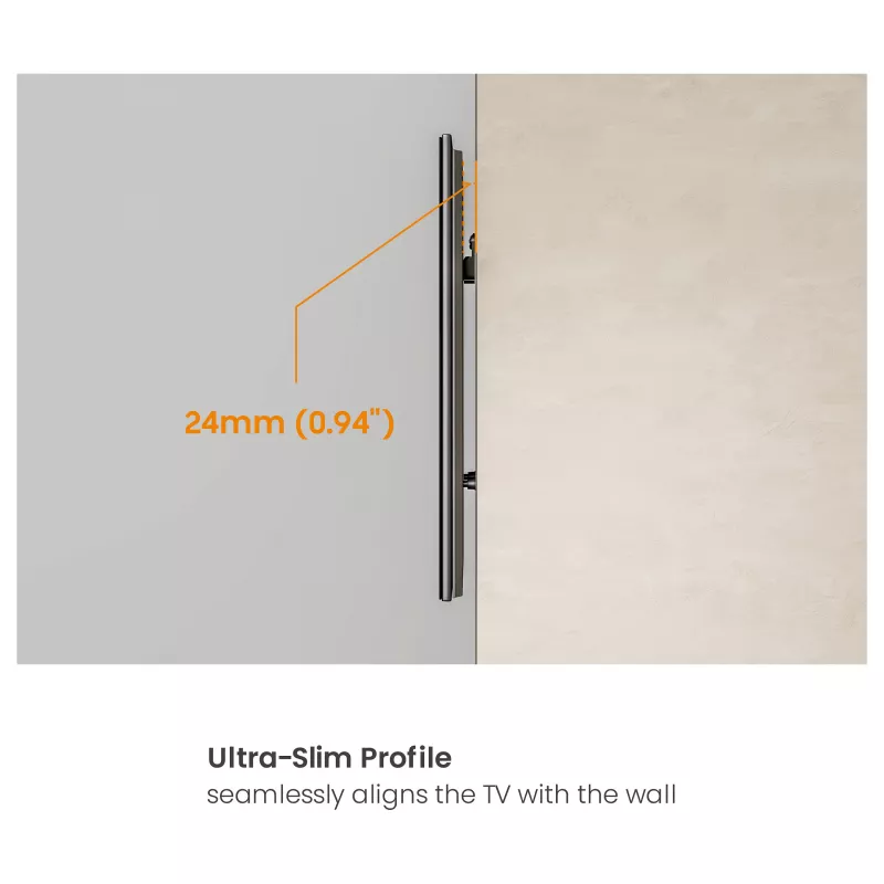 Equip 32-100 TV-wandbeugel zonder boren, enkele arm, 75 kg, zwart