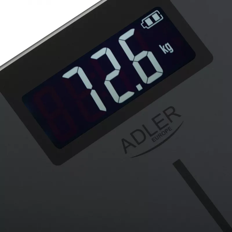 Adler AD 8194s digitale personenweegschaal, wit, strepenpatroon, 180 kg capaciteit