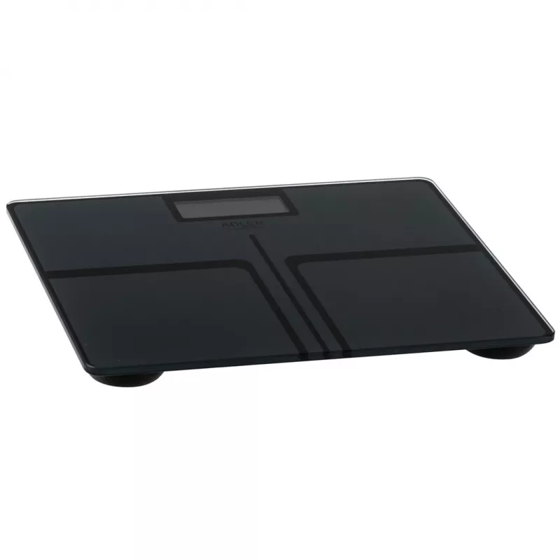 Adler AD 8194s digitale personenweegschaal, wit, strepenpatroon, 180 kg capaciteit