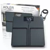 Adler AD 8194s digitale personenweegschaal, wit, strepenpatroon, 180 kg capaciteit