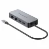 CONCEPTRONIC USB-C naar 2x Gigabit Ethernet + 2x USB-A 3.2 Gen 1-adapter, 0,3m, grijs