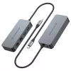 CONCEPTRONIC USB-C naar 2x Gigabit Ethernet + 2x USB-A 3.2 Gen 1-adapter, 0,3m, grijs