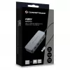 CONCEPTRONIC USB-C naar 2x Gigabit Ethernet + 2x USB-A 3.2 Gen 1-adapter, 0,3m, grijs