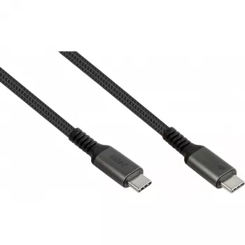 GoodConnections USB-C 2.0 (ST-ST) 0,5 m gevlochten kabel 240W antraciet