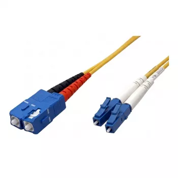 EFB Elektronik Duplex Jumper LC-SC OS2 Singlemode 9/125µm 5m LSZH Geel 2,0mm