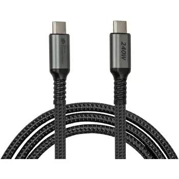 GoodConnections USB-C 2.0 (ST-ST) 3m verbindingskabel textielommanteling 240W antraciet