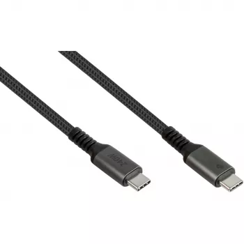 GoodConnections USB-C 2.0 (ST-ST) 3m verbindingskabel textielommanteling 240W antraciet