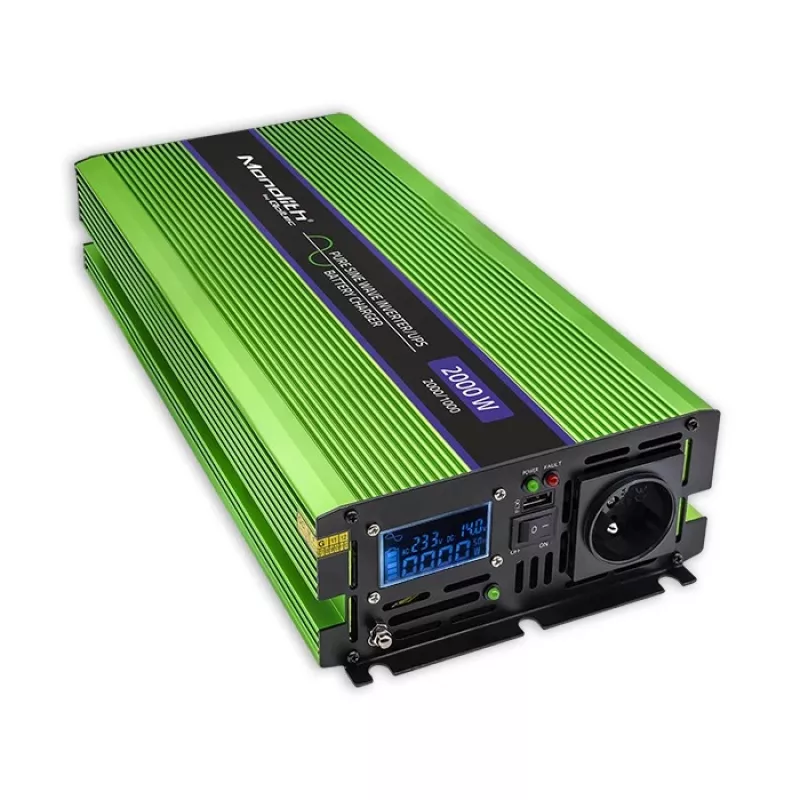 Qoltec Monolith Power Adapter/Inverter auto 2000 W groen