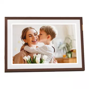 ARZOPA D10 10,1 inch digitale fotolijst (donkerbruin) - 1280x800 IPS touchscreen, 32GB, Wi-Fi