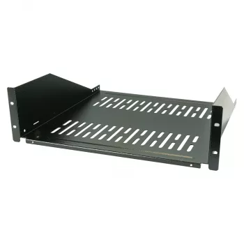 EFB-Elektronik 19 inch 3U vaste legplank, diepte 450 mm, draagvermogen 36 kg, RAL9005 (tiefzwart)
