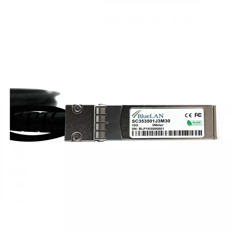 BlueOptics compatibele Extreme Networks 10305 BlueLAN 10GBASE-CR passieve SFP+ naar SFP+ Direct Attach-kabel, 3m, AWG30 (10305-BL)