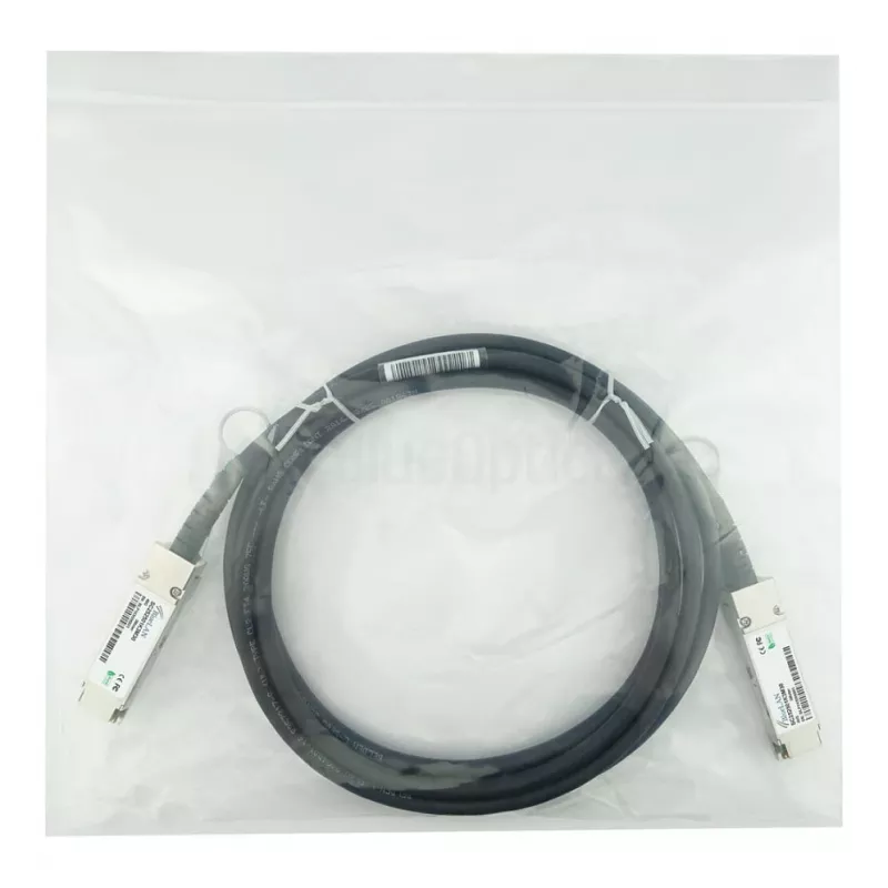 BlueOptics Networks 10312 compatibele BlueLAN QSFP+ Direct Attach Copper-kabel, 40GBASE-CR4, 1m, 30AWG, passief