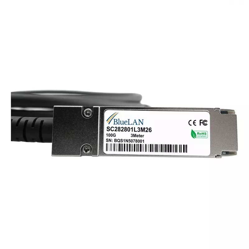 BlueLAN 10411-BL compatibele Extreme Networks QSFP28 Direct Attach-kabel, 100GBASE-CR4, InfiniBand EDR, 30AWG, 1 meter