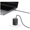 USAMS JC-serie CC266 65W GaN snellader 2xUSB-C 1xUSB-A met geïntegreerde USB-C-kabel 1,5m wit
