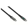 Good Connections USB 2.0 laad- en datakabel 100W met digitale display USB-C naar USB-C 1m zwart