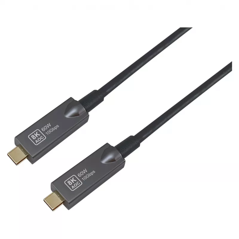 Equip USB-C 3.2 naar USB-C Active Optical kabel 8K PD60W 5m zwart