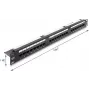 Delock 19 inch 1U patchpanel 24 poorten Cat.6 met LED en trekontlasting, ongeïsoleerd, zwart (91087)