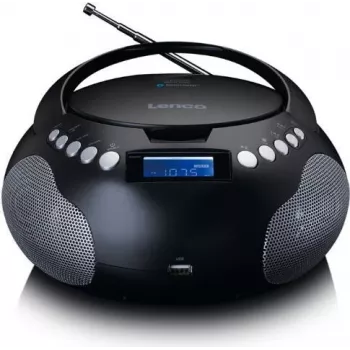 Lenco SCD-331BK draagbare cd-radio met Bluetooth, USB, FM-radio, LCD-display, zwart