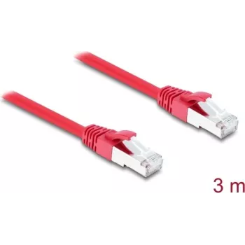 Delock RJ45-netwerkkabel Cat.6A S/FTP 3 m rood (81186)