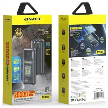 AWEI PowerBank P99K 20000mAh 22,5W zwart