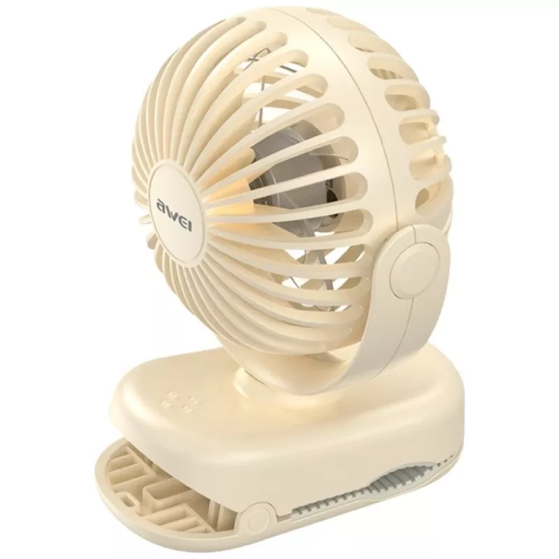 AWEI F45 mini tafelventilator met clip, 1200mAh, wit