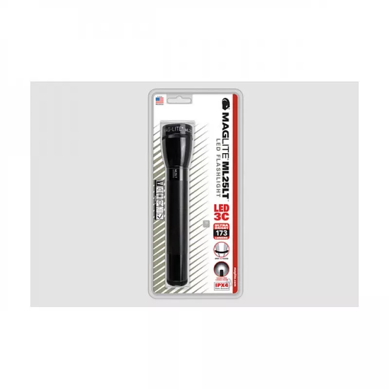Maglite ML25LT 3 C-Cell LED-zaklamp, zwart, 177 lumen