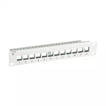 EFB Elektronik 10 inch 12-poorts Keystone-patchpaneel, grijs (RAL 7035)