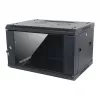 ALLNET 19 inch wandbehuizing 6U 1-delig 600mm diep zwart gedemonteerd als bouwpakket SMA-serie