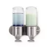 Simplehuman BT1028 dubbele dispenser met wandhouder, geborsteld roestvrij staal