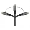GoodConnections USB-C 4.0 (ST-ST) 1m gevlochten kabel 100W 8K 30Hz antraciet